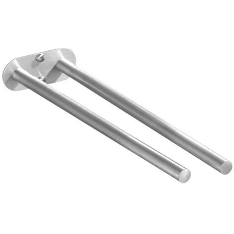 Porte-Serviettes Double Barre en Acier Inoxydable 304 - Sans Perçage, Montage Mural avec Accessoires