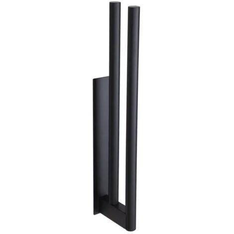 Porte-serviettes double bras, porte-serviettes de salle de bain, porte-serviettes mural autocollant, 39 cm, noir