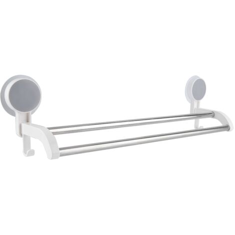 Porte-serviettes double en acier inoxydable avec ventouses