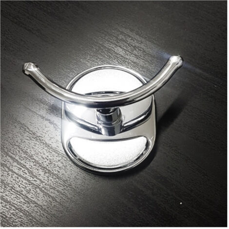 Porte-serviettes Double En Acier Pour Peignoir Meubles De Salle De Bain