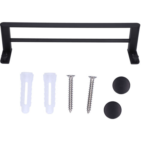 Porte-serviettes double en aluminium avec étagère, barre de suspension 50 cm pour salle de bain