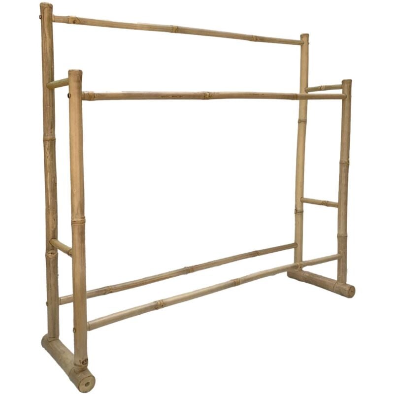 Sweeek - Porte serviettes double en bambou. salle de bain