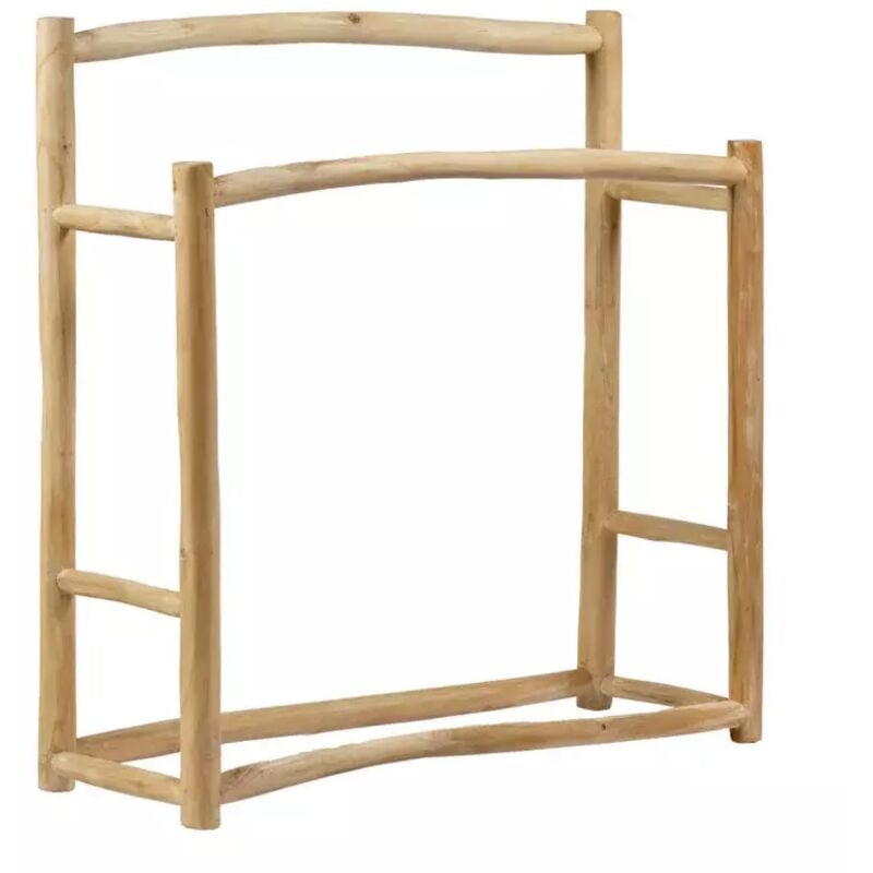 Meubletmoi - Porte serviettes double en bois de teck massif l. 90 cm - mariano