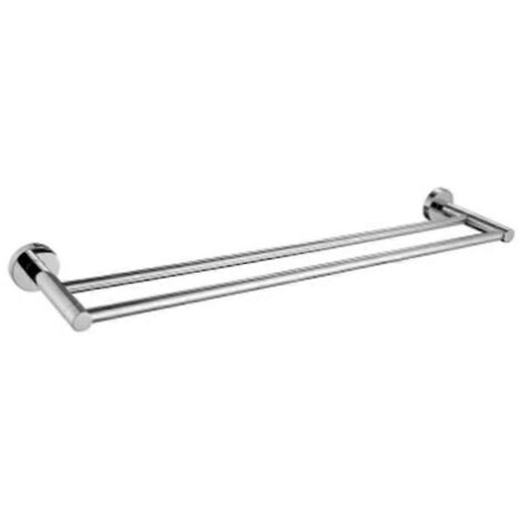 Porte-serviettes double en cuivre chromé, résistant à la rouille, pour salle de bain et cuisine.