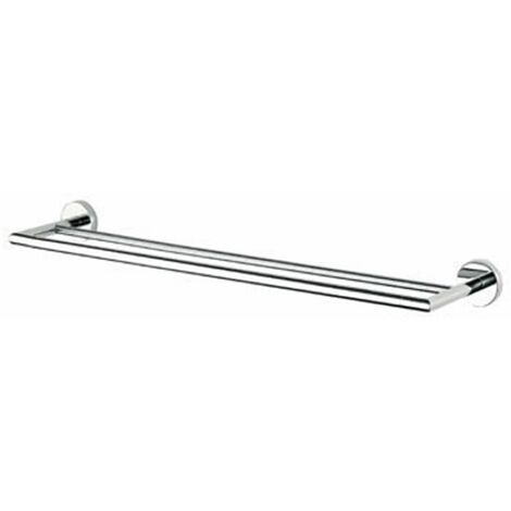 Porte-serviettes double FORUM - Longueur : 66cm - en métal Chromé