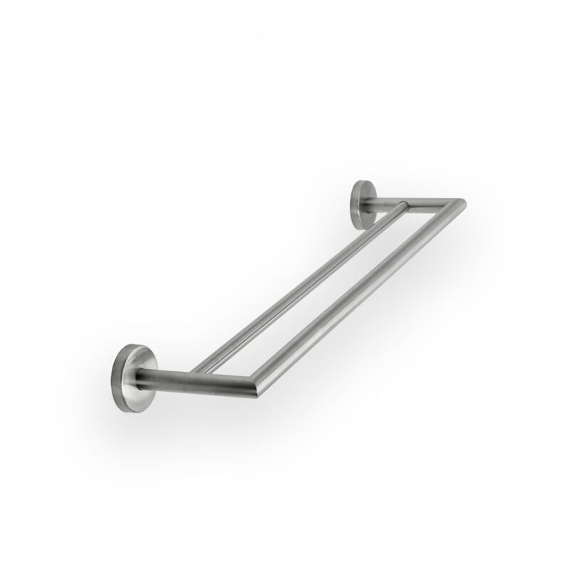 Inda - Porte-serviettes double Gealuna L.50 cm en acier brossé