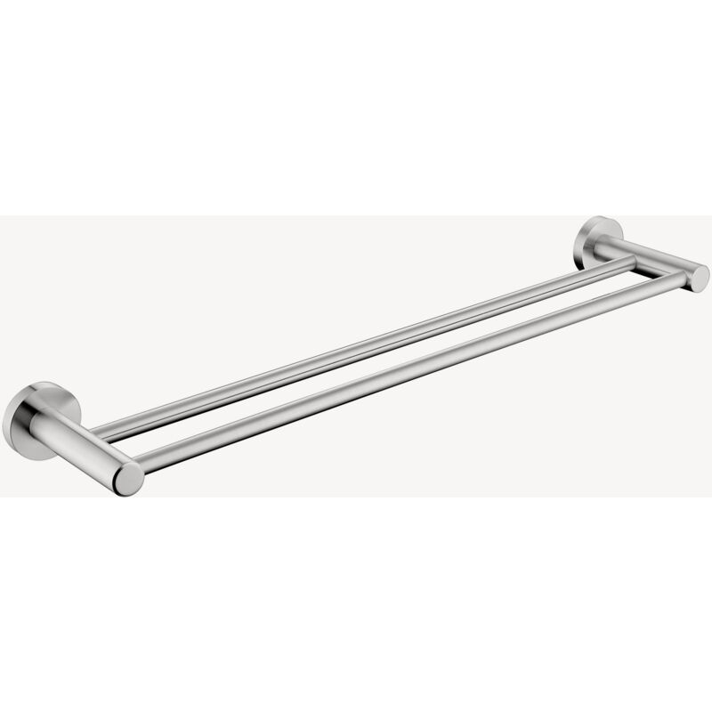 Porte serviettes mural double barre Chromé - Tokio