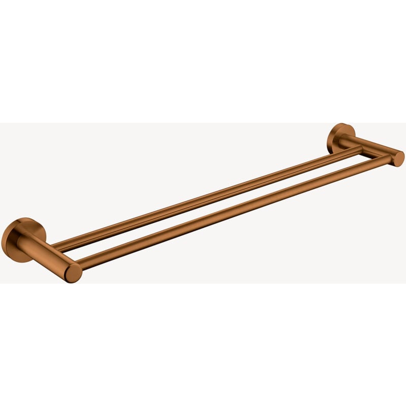 Kroos ® - Porte serviettes mural double barre Or rose brossé - Tokio