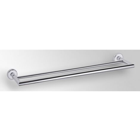 Porte-serviettes double OMEGA en laiton chromé 65,5x5,5x11cm