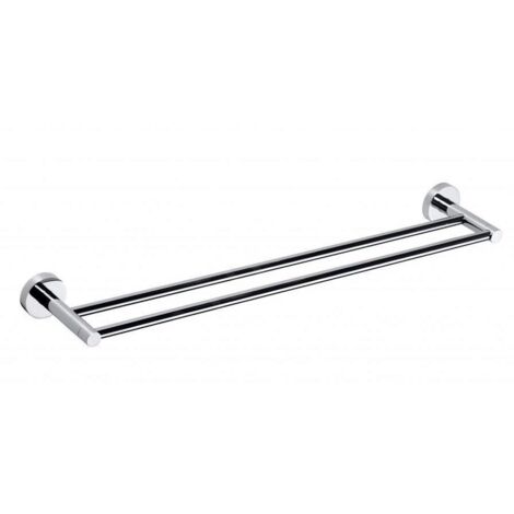 Porte-serviettes double OMEGA laiton chromé 65,5x5,5x11 cm