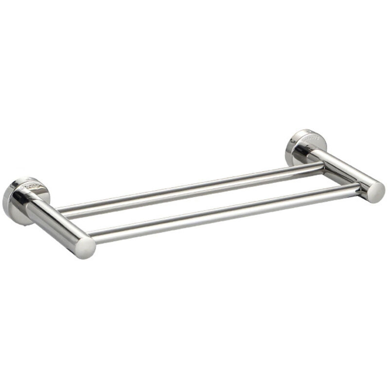 Linghhang - Porte-Serviettes Double Porte Serviettes de Salle de Bain 40CM 2 Barres Porte Serviette Mural Acier Inoxydable SUS304 Finition Brossé