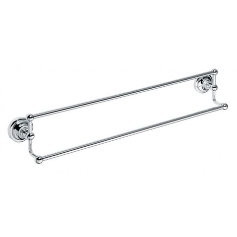 Porte-serviettes double RETRO en laiton chromé 66,5x12,5x11,5 cm