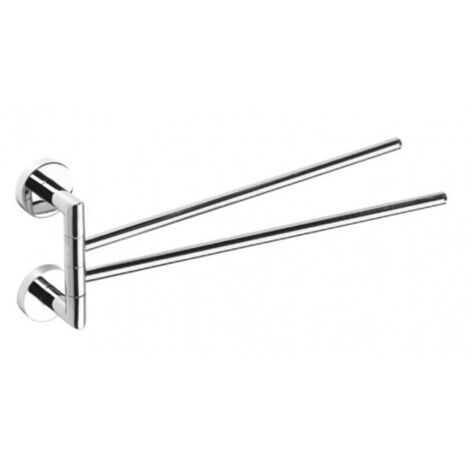 Porte-serviettes double rotatif COLORADO en laiton chromé 39,9 cm