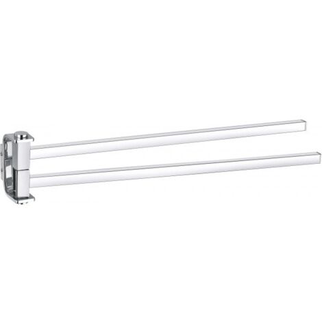 Porte-serviettes double rotatif mural SOLO en laiton chromé 42,2 cm