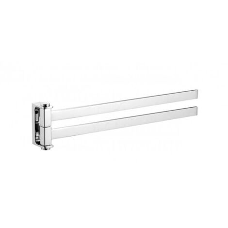 Porte-serviettes double rotatif  NIL en laiton chromé 37 cm
