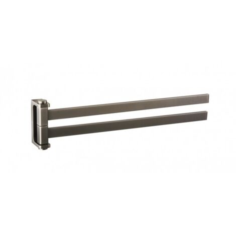 Porte-serviettes double rotatif  NIL en laiton métal gris 37 cm