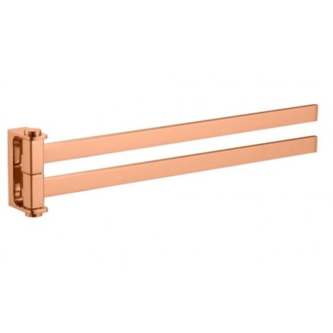 Porte-serviettes double rotatif  NIL en laiton rose gold brossé 37 cm