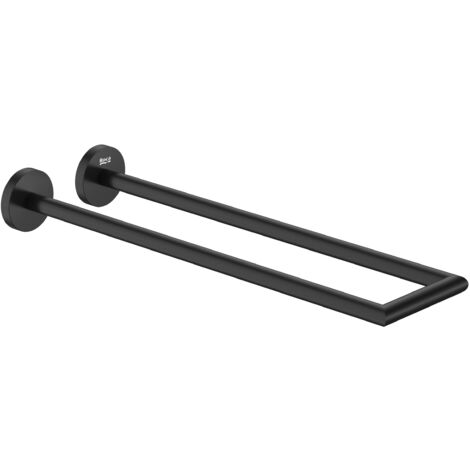 Porte-serviettes double ROUND HOTELS - ROCA Couleur : Noir mat