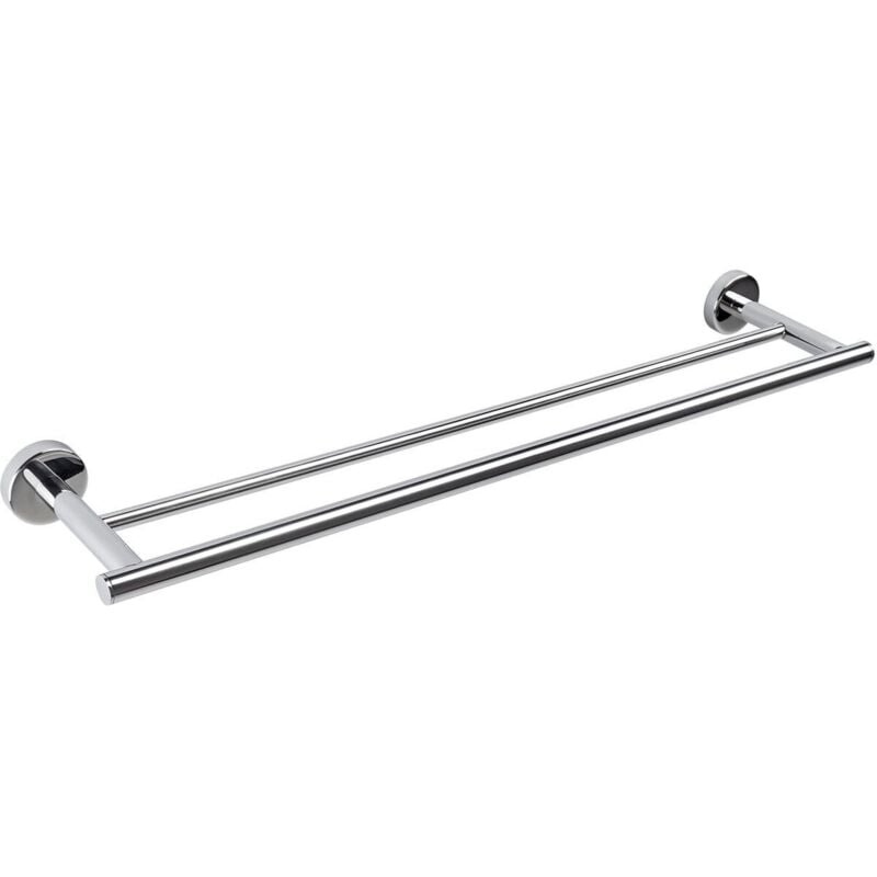 Inda - Porte-serviettes double Styl en acier poli L.65 cm