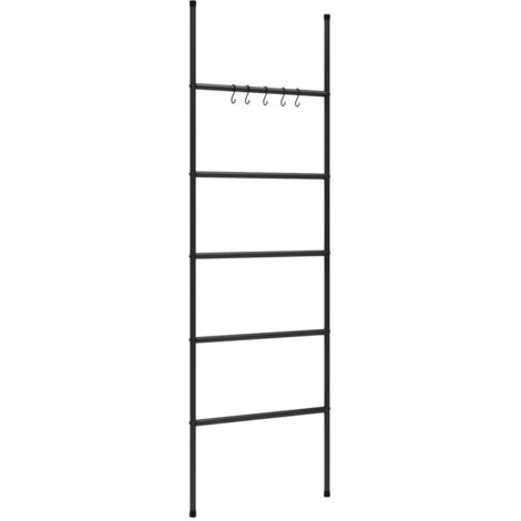 Porte-serviettes échelle à 5 niveaux Noir 58 x 175 cm Fer CFW84829