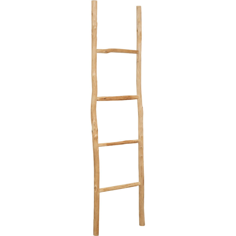 Biscottini - Porte-serviettes échelle bois moderne salle de bain sol mur à mur décoratif échelle porte-serviettes porte-objet bibliothèque