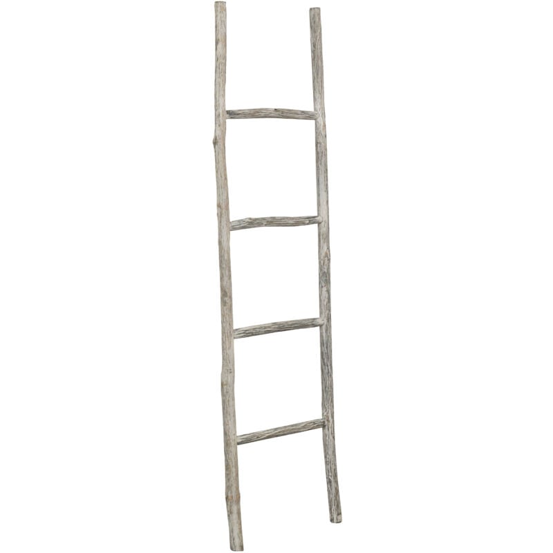 Biscottini - Porte-serviettes échelle bois moderne salle de bain sol mur à mur décoratif échelle porte-serviettes porte-objet bibliothèque