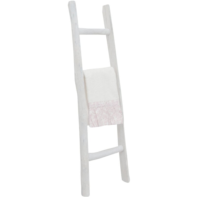 Biscottini - Porte-serviettes Échelle de rangement en bois Échelle à serviettes sur pied pour salle de bain Échelle murale décorative moderne