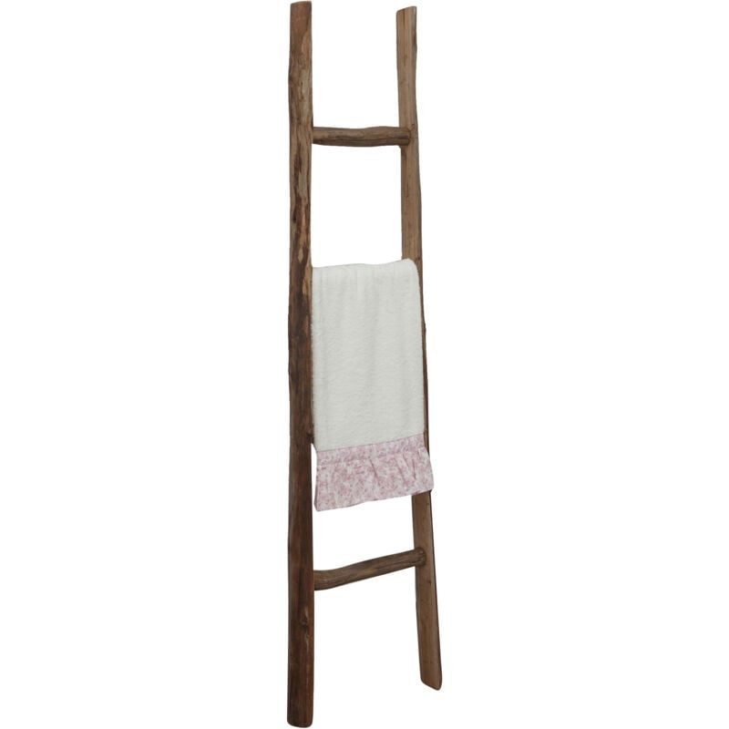 Biscottini - Porte-serviettes Échelle de rangement en bois Échelle à serviettes sur pied pour salle de bain Échelle murale décorative moderne