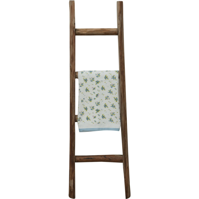 Biscottini - Porte-serviettes Échelle de rangement en bois Échelle à serviettes sur pied pour salle de bain Échelle murale décorative moderne