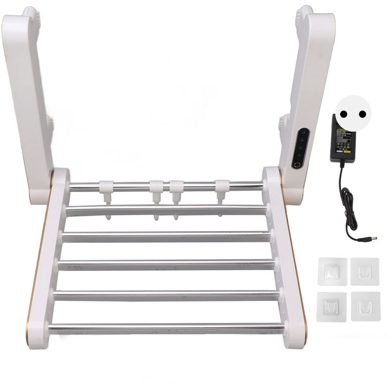 Eosnow - Porte-serviettes électrique à brancher,6 barres,support de séchage de serviettes chauffant à température constante,pour salle de bain,prise
