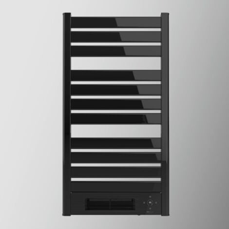 Porte-serviettes électrique avec chauffage céramique intégré. Puissance totale of 2000 W. Affichage LED. Télécommande. Minuterie 24h. IPX4. Réglage de la température. Thermostat.