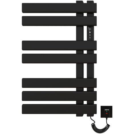 Sèche-serviette électrique noir de 1460mm de haut et 230mm de large - 400  Watt - MIK1460/230E1N