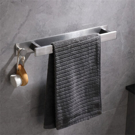 Porte-Serviettes en Acier Inoxydable,Porte Serviette d'invités Auto-adhésif sans perage,Porte-Serviettes de Bain adhésif avec Crochets pour Salle de Bain (40 cm,brossé）