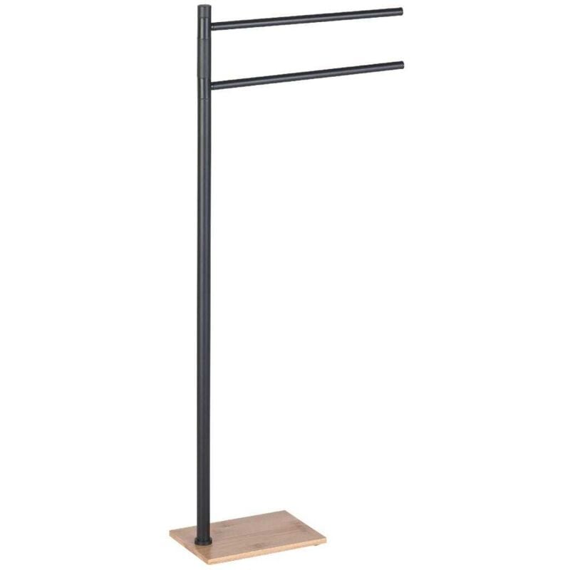 Kiamami Valentina - Porte-Serviettes En Acier Noir Et Bambou Silene