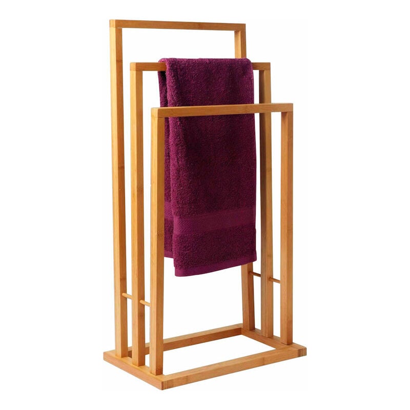 Spetebo - Porte-serviettes en bambou - 40x24.5x82cm - Porte-serviettes