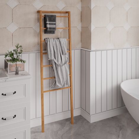 Porte-serviettes en bambou, en naturel, 50x22.9x172.7 cm