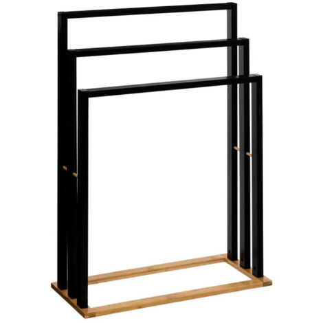 Porte-Serviettes en Bambou "Natureo" 82cm Noir