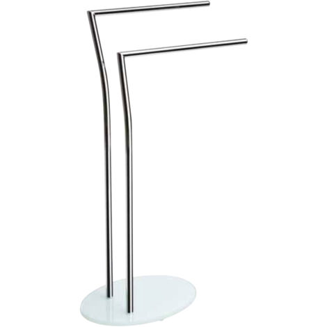 Porte-serviettes en métal chromé et verre