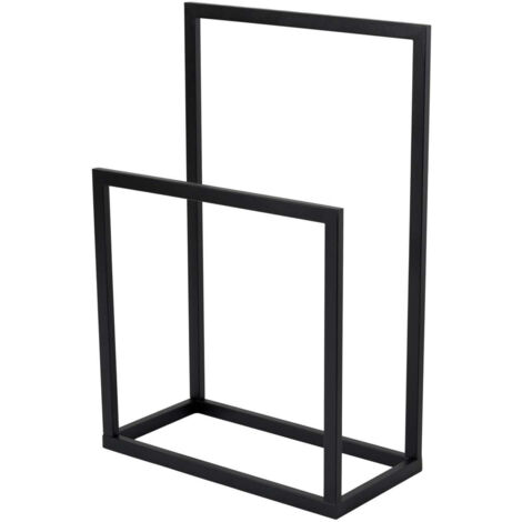 Porte-serviettes en métal "Gediz" - 25 x 60 x 90 cm - Noir