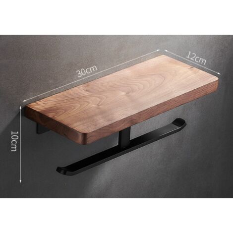 GroupM Porte-serviettes en papier de rangement mural en bois massif sans poinçon (plat unipolaire de 20 cm)