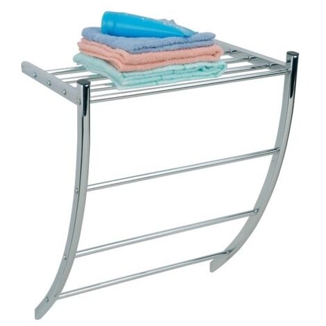 Porte serviettes & étagère murale en Acier chromé MSV