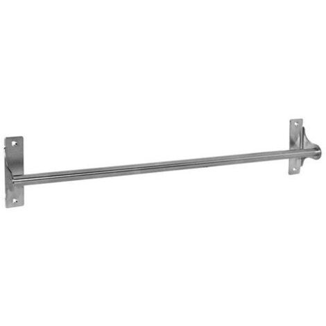 Porte-serviettes fixe 1 barre en inox brossé – Largeur 45 cm – Charge max 10 kg – Pose à visser pour salle de bain moderne