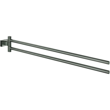 Porte-serviettes GROHE ESSENTIALS CUBE 439mm 2-bras noir ha graphite brossé