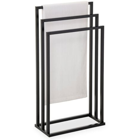 Porte-serviettes KUNO, en métal laqué noir