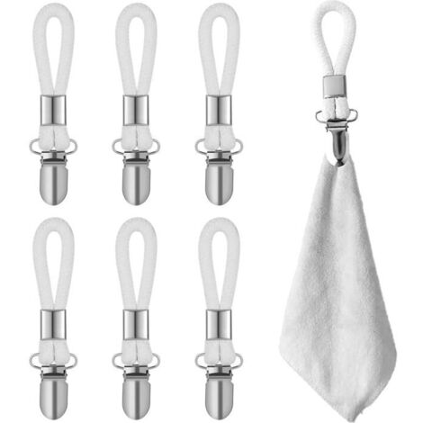Porte-serviettes KZQ - Lot de 6 - Corde en coton - Acier inoxydable - Multifonctionnel