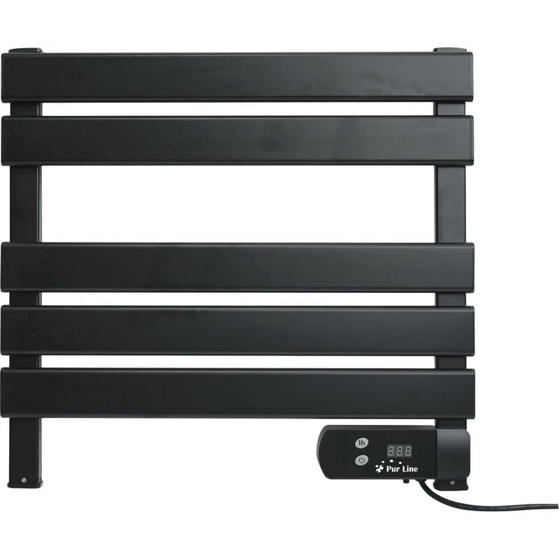 Purline - Sèche-serviettes électrique compact noir 100W