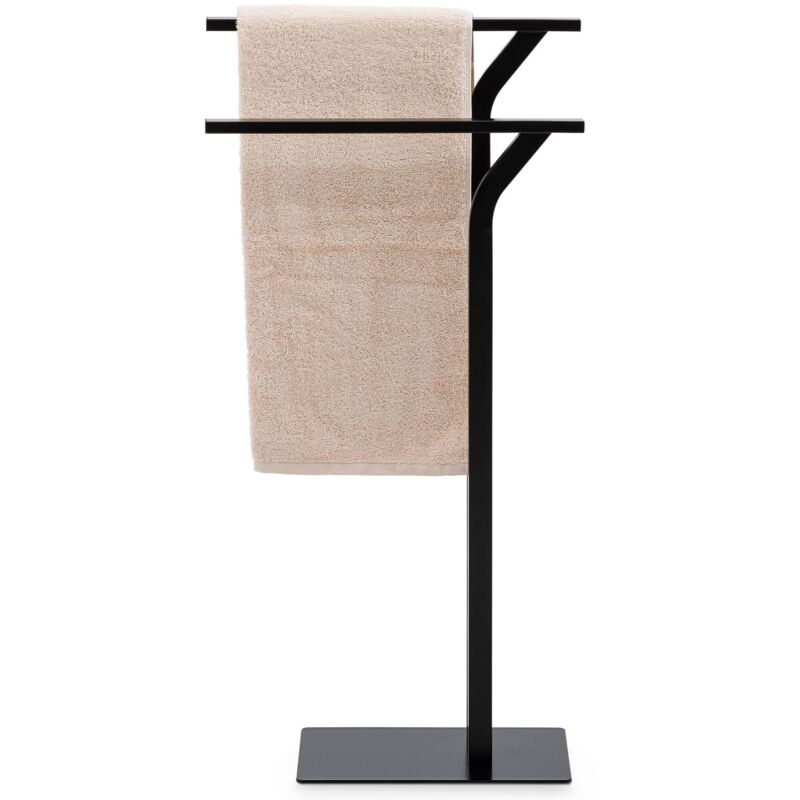 Porte-serviettes LEVIO, en métal laqué noir