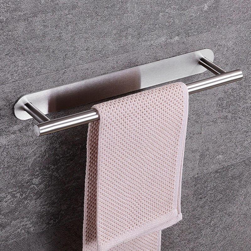 Linghhang - Porte Serviettes Mural 40 cm - Acier inox sans Rouille - Serviette Barre Convient dans la Salle de Bain ou la Cuisine - Auto-adhésif 3M