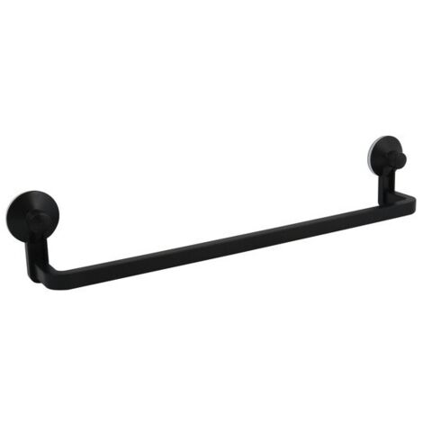 Porte serviettes mural à  ventouses en PVC Noir mat MSV