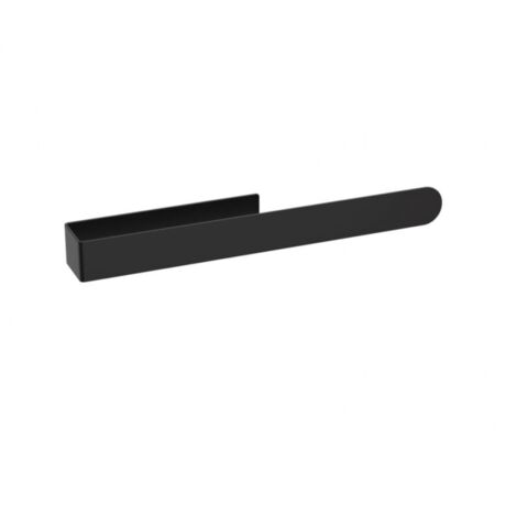 Porte Serviettes Mural Acier Inoxydable Noir Fixation sans Perçage, Support Adhésif Blanc, Pratique pour Salle de Bain (37 cm)
